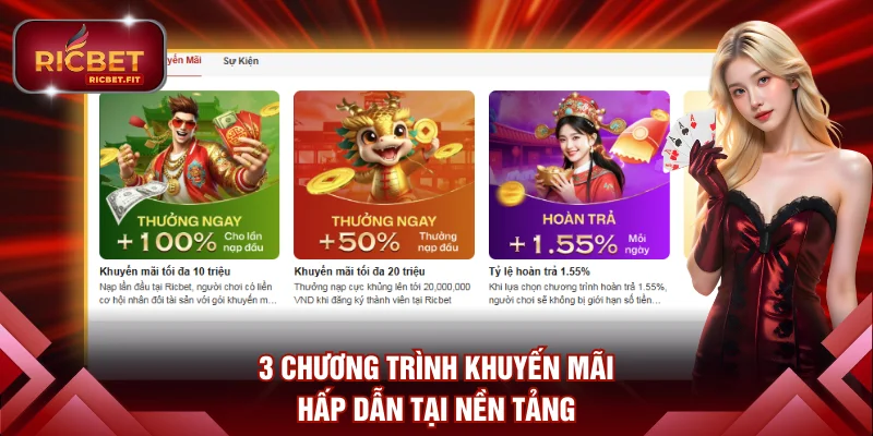 3 chương trình khuyến mãi hấp dẫn tại nền tảng